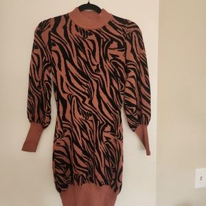 Animal print sweater dress